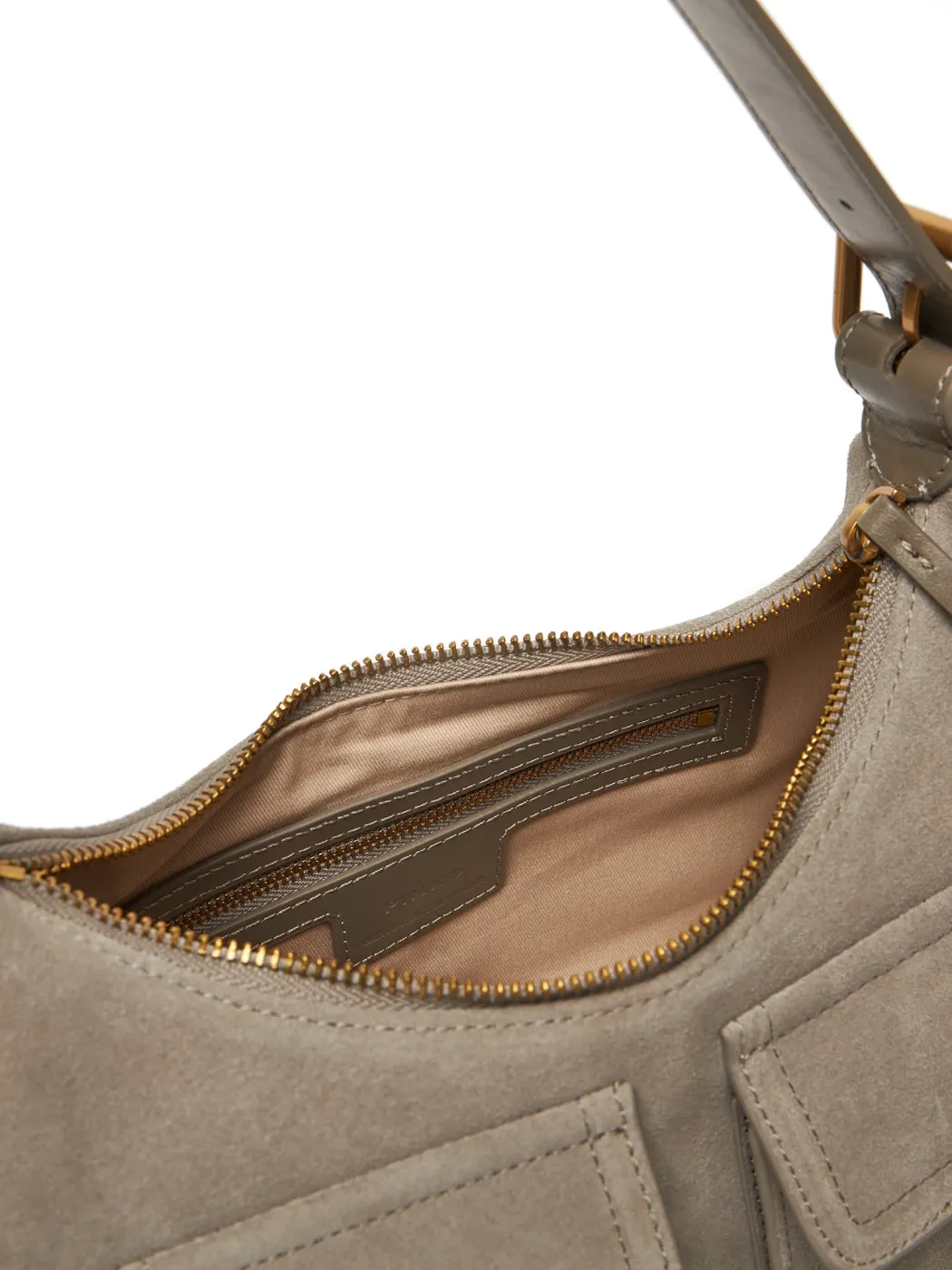CARGO BAG IN RECYCLED TECHNICAL FABRIC SUEDE - beige — фото 4
