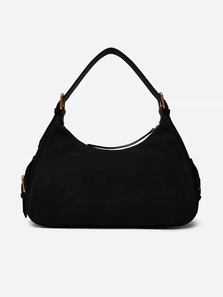CARGO BAG IN RECYCLED TECHNICAL FABRIC SUEDE - black — фото 3