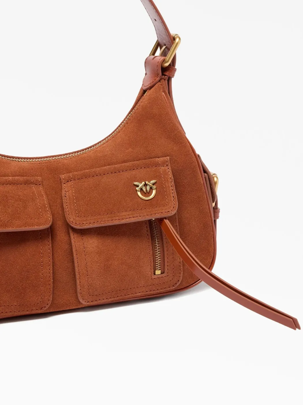 CARGO BAG IN RECYCLED TECHNICAL FABRIC SUEDE - cognac — фото 3