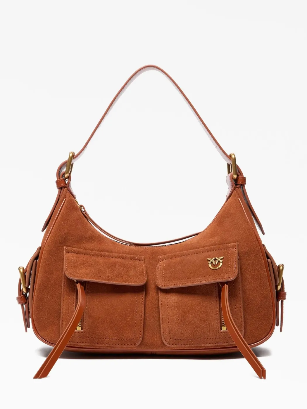 CARGO BAG IN RECYCLED TECHNICAL FABRIC SUEDE - cognac — фото 5