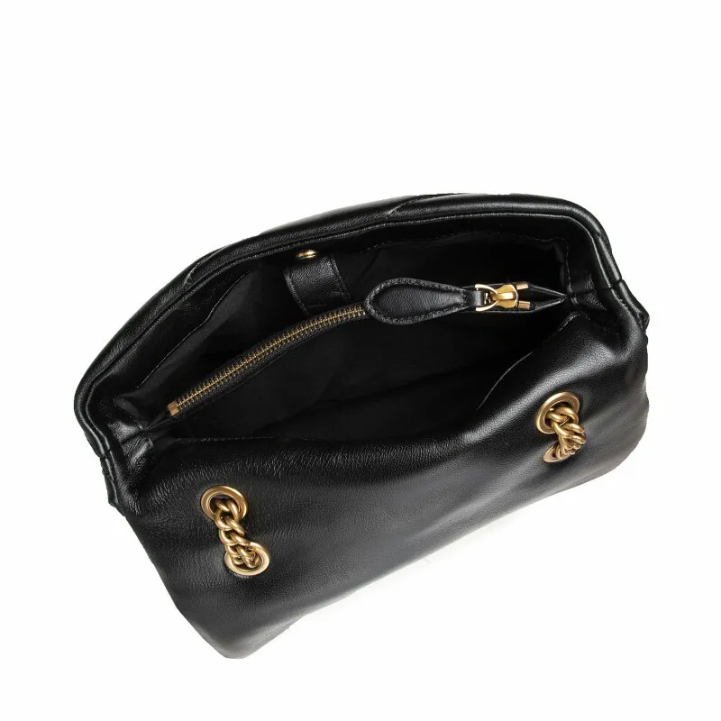 CLASSIC LOGO BAG PUFF MAXI QUILT JEWEL BUCKLE – black — фото 4