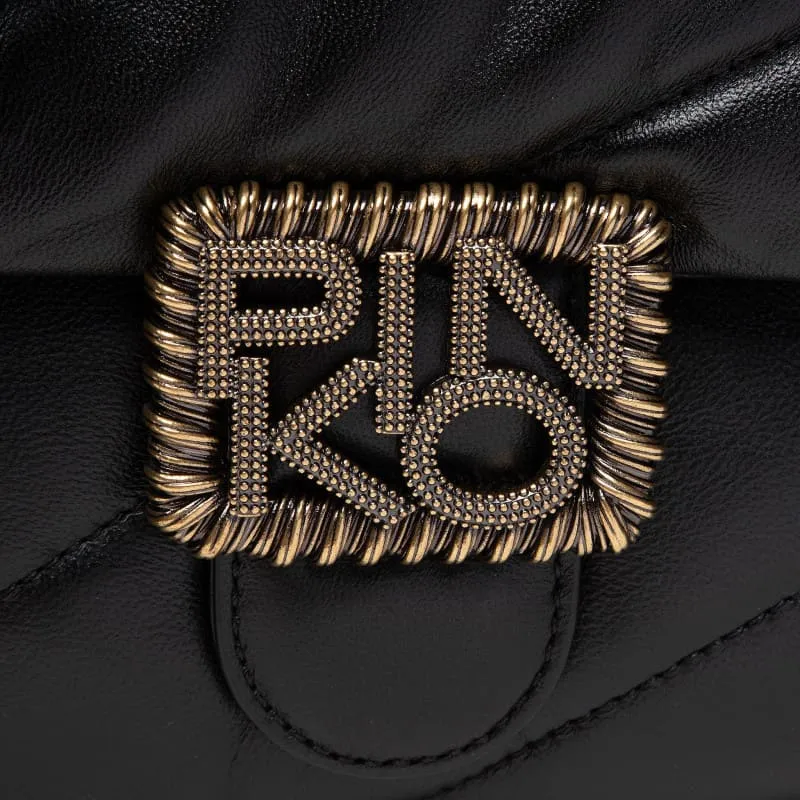 CLASSIC LOGO BAG PUFF MAXI QUILT JEWEL BUCKLE – black — фото 6