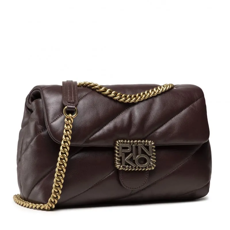 CLASSIC LOGO BAG PUFF MAXI QUILT JEWEL BUCKLE – bordeaux — фото 3