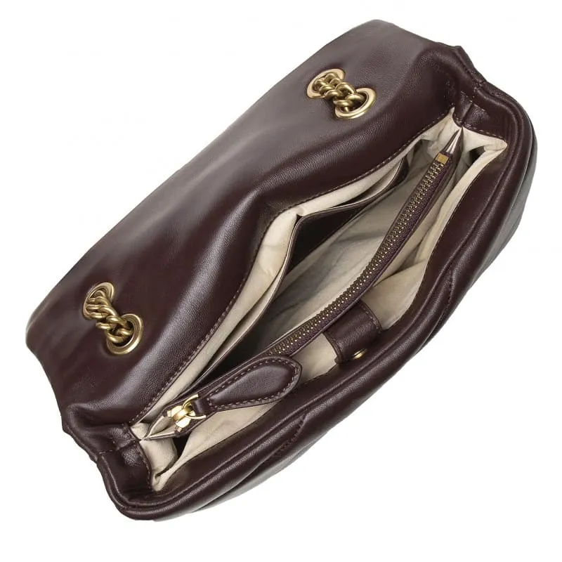 CLASSIC LOGO BAG PUFF MAXI QUILT JEWEL BUCKLE – bordeaux — фото 4