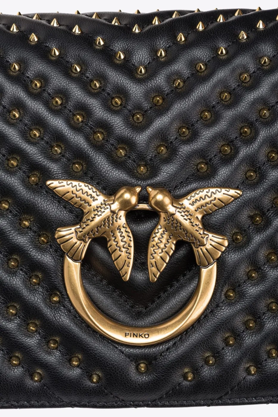 CLASSIC LOVE BAG CLICK CHEVRON STUDS – black-antique gold — фото 3