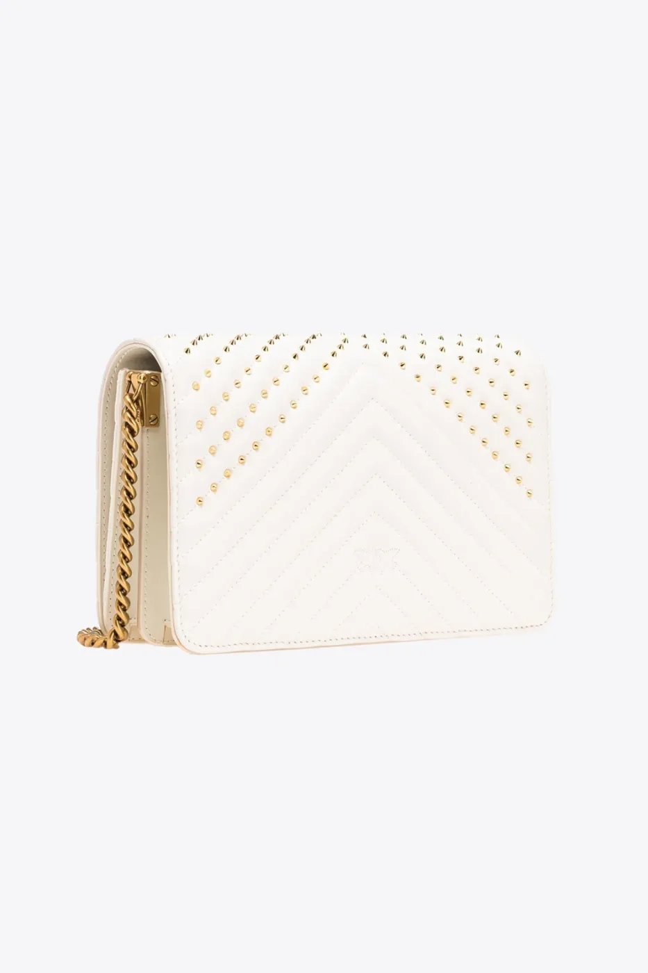 CLASSIC LOVE BAG CLICK CHEVRON STUDS – white-antique gold — фото 3