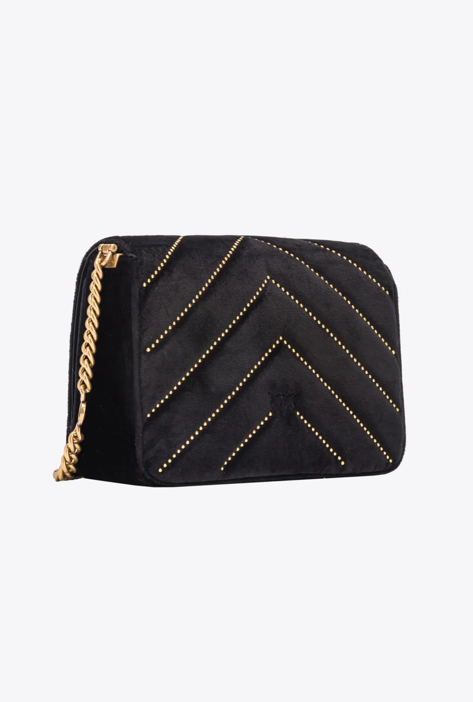 CLASSIC LOVE BAG CLICK IN VELVET WITH STUDS - black — фото 4