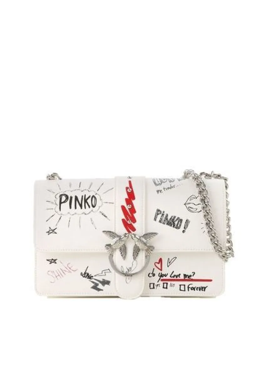 CLASSIC LOVE BAG GRAFFITI SHOULDER - white