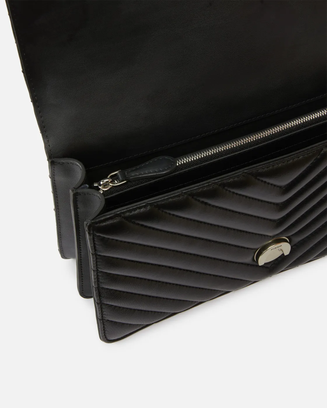 CLASSIC LOVE BAG ONE CHEVRON - black/silver — фото 3