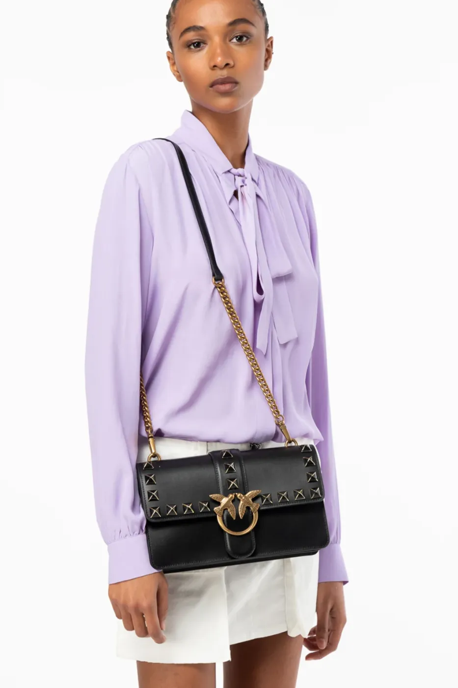 CLASSIC LOVE BAG ONE PAINTED STUDS - black — фото 3