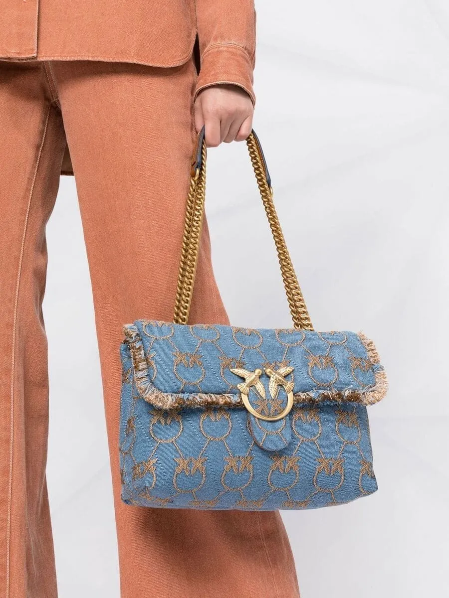 CLASSIC LOVE BAG PUFF DENIM LOGO – light blue — фото 3