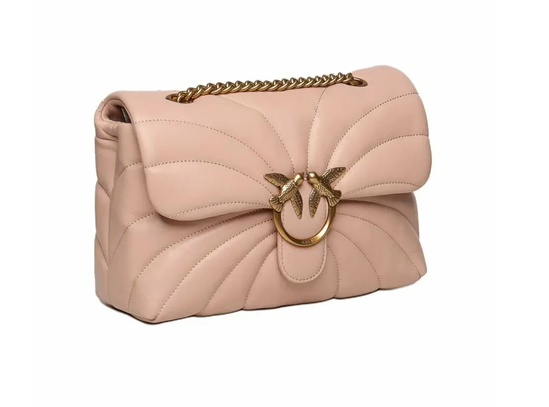CLASSIC LOVE BAG PUFF LARGE BUTTERFLY QUILT - pink — фото 3