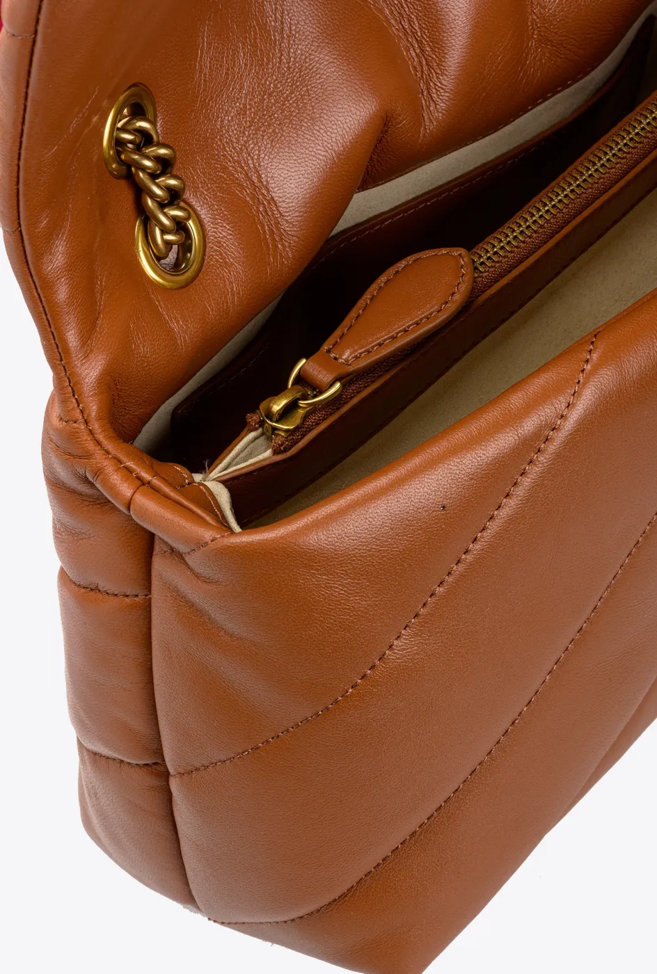 CLASSIC LOVE BAG PUFF MAXI QUILT - brown gold — фото 5
