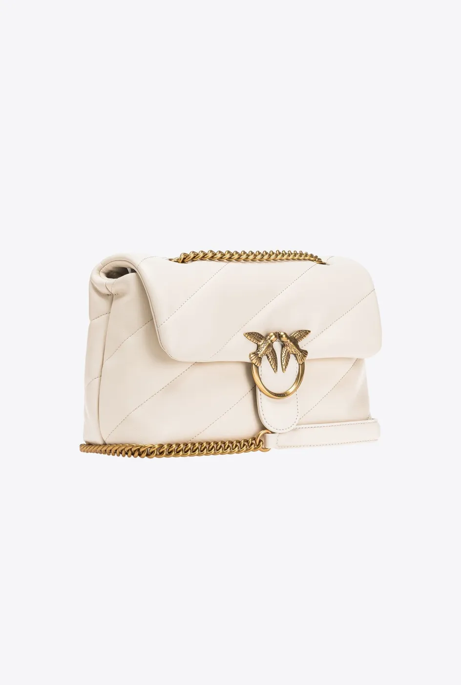 CLASSIC LOVE BAG PUFF MAXI QUILT – white/gold — фото 4