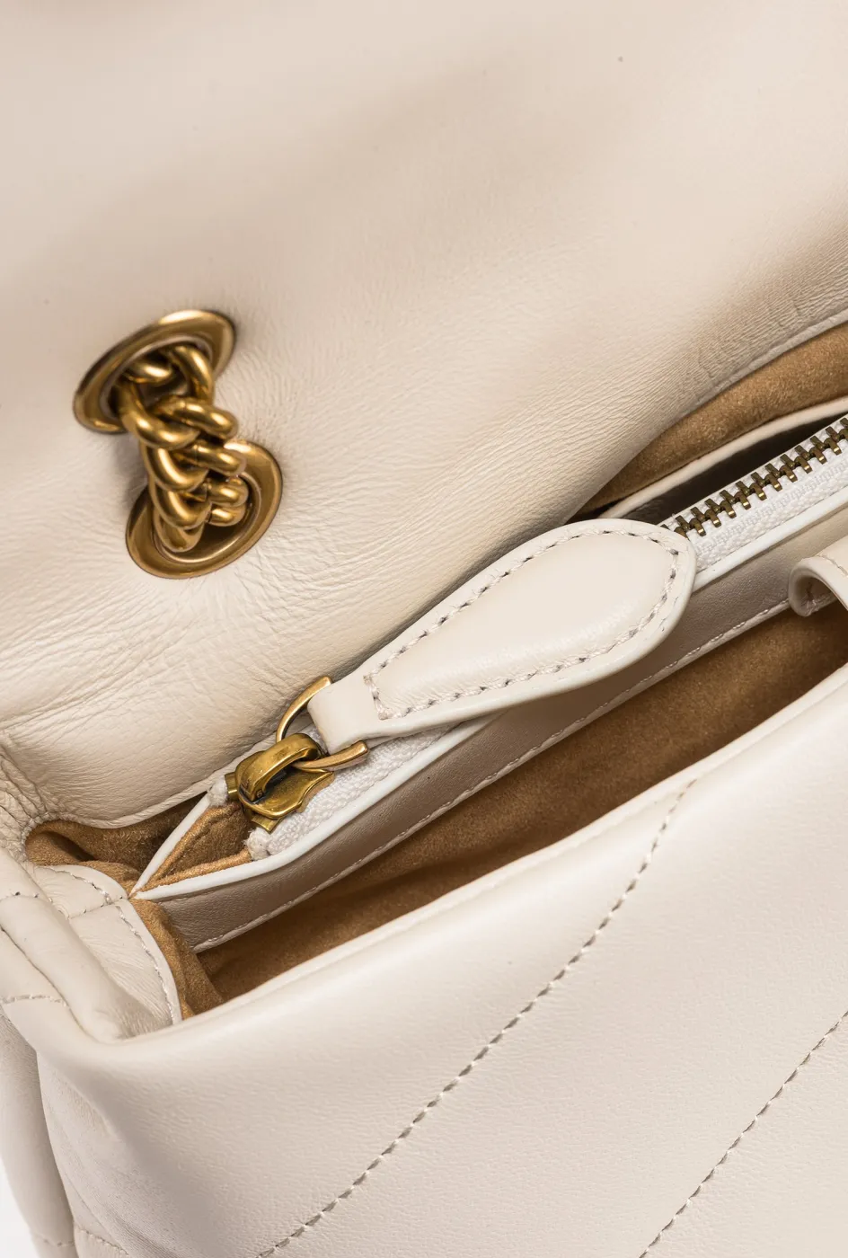 CLASSIC LOVE BAG PUFF MAXI QUILT – white/gold — фото 8