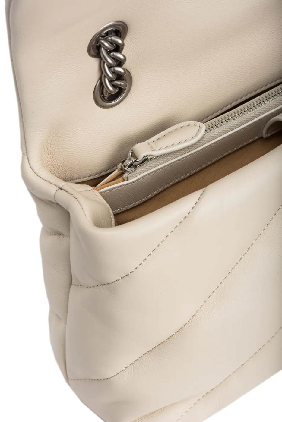 CLASSIC LOVE BAG PUFF MAXI QUILT – white/silver — фото 6