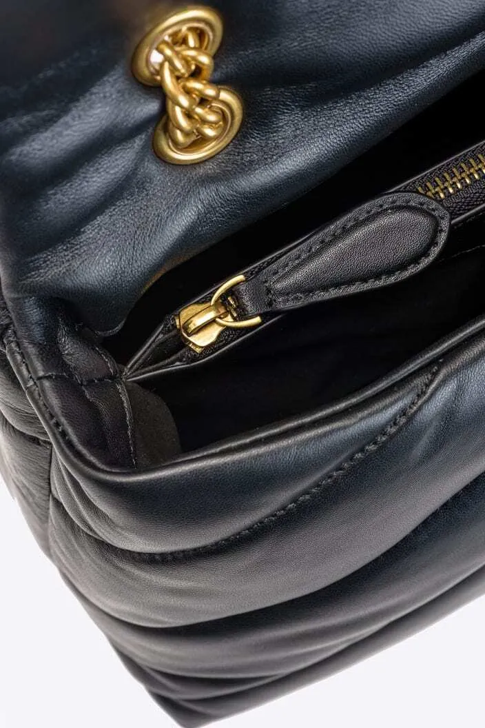 CLASSIC LOVE BAG PUFF QUILT - black/gold — фото 4
