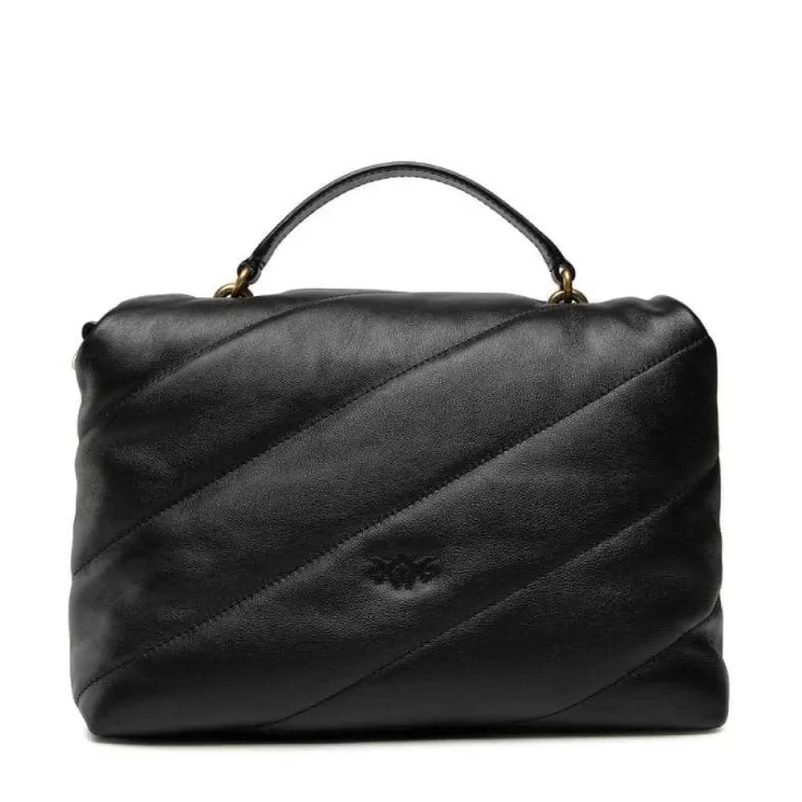 CLASSIC LOVE BAG PUFF TOP HANDLE – black/gold — фото 3