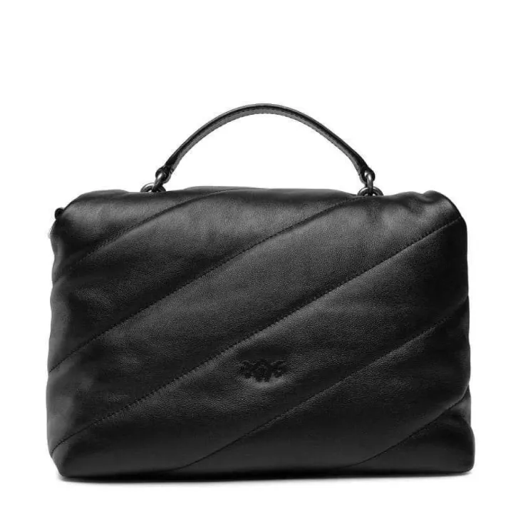 CLASSIC LOVE BAG PUFF TOP HANDLE - black/Silver — фото 3