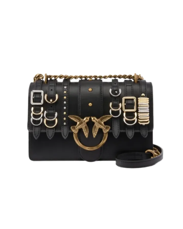 CLASSIC LOVE BAG WITH CARABINER CLAPS - black