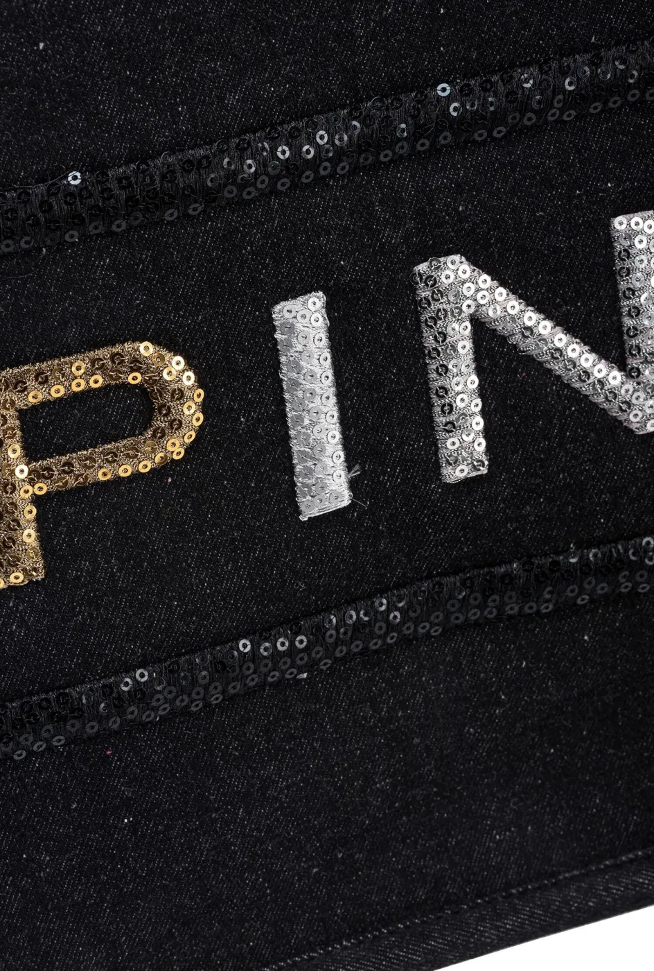 DENIM SHOPPER BAG WITH SEQUINNED LOGO — фото 4