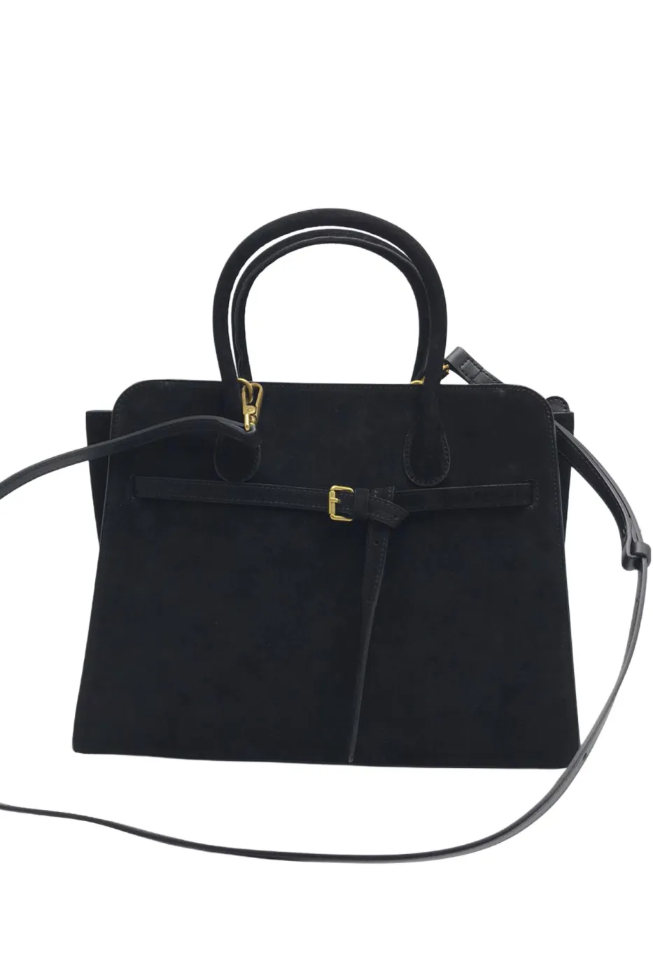 EVERYDAY LOVE BOWLER BAG IN SUEDE - black — фото 3
