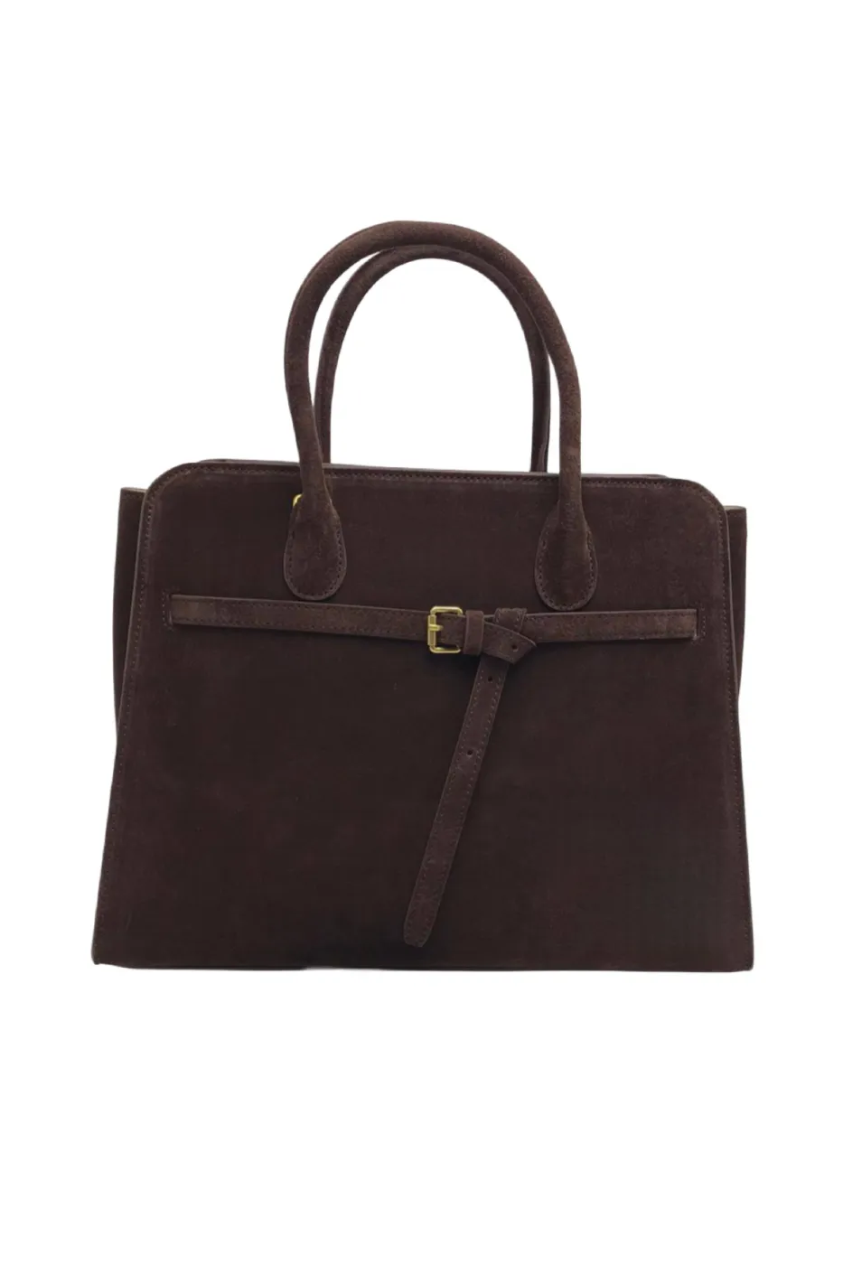 EVERYDAY LOVE BOWLER BAG IN SUEDE - chocolate brown