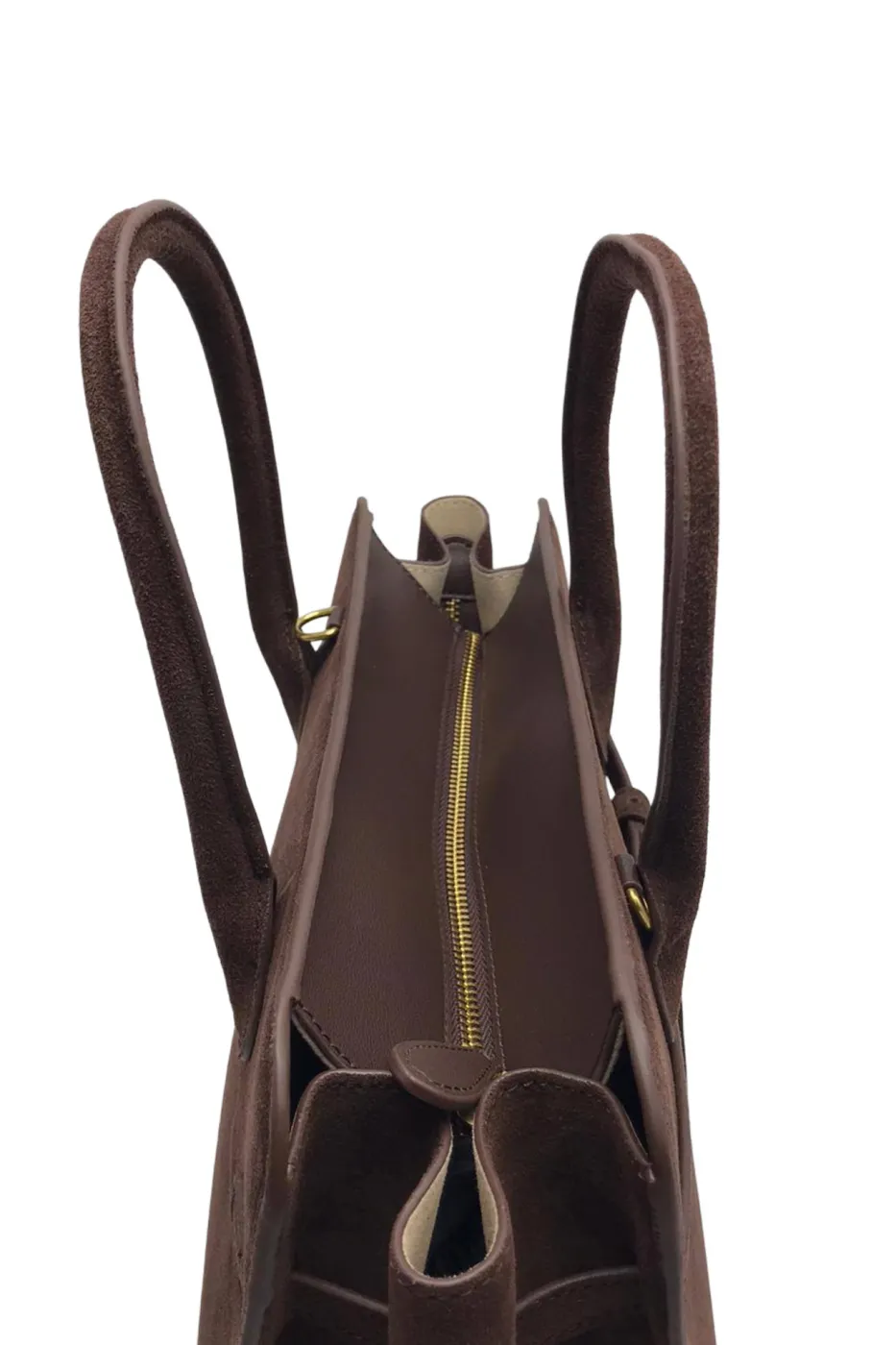 EVERYDAY LOVE BOWLER BAG IN SUEDE - chocolate brown — фото 4
