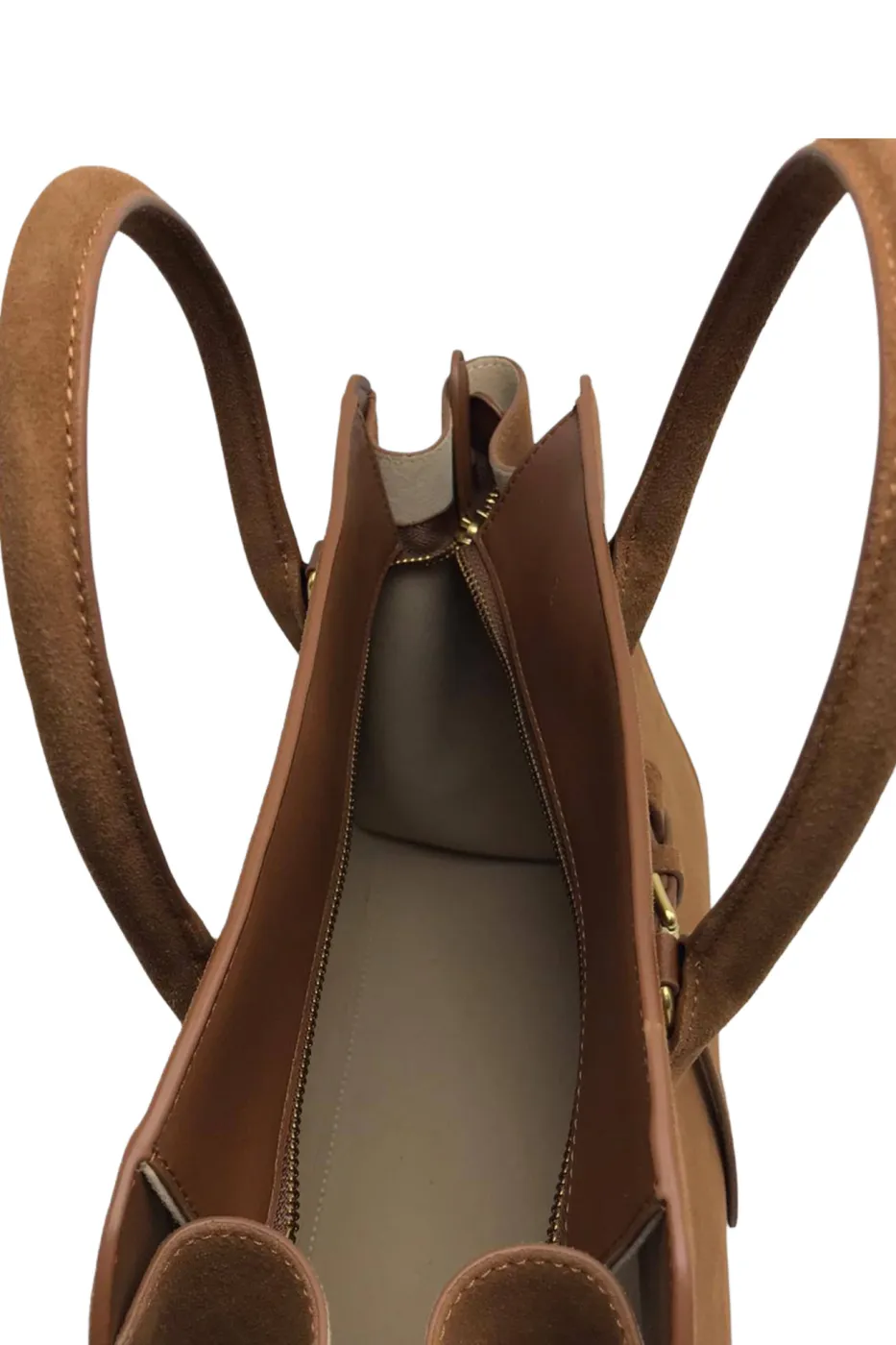 EVERYDAY LOVE BOWLER BAG IN SUEDE - cognac — фото 4