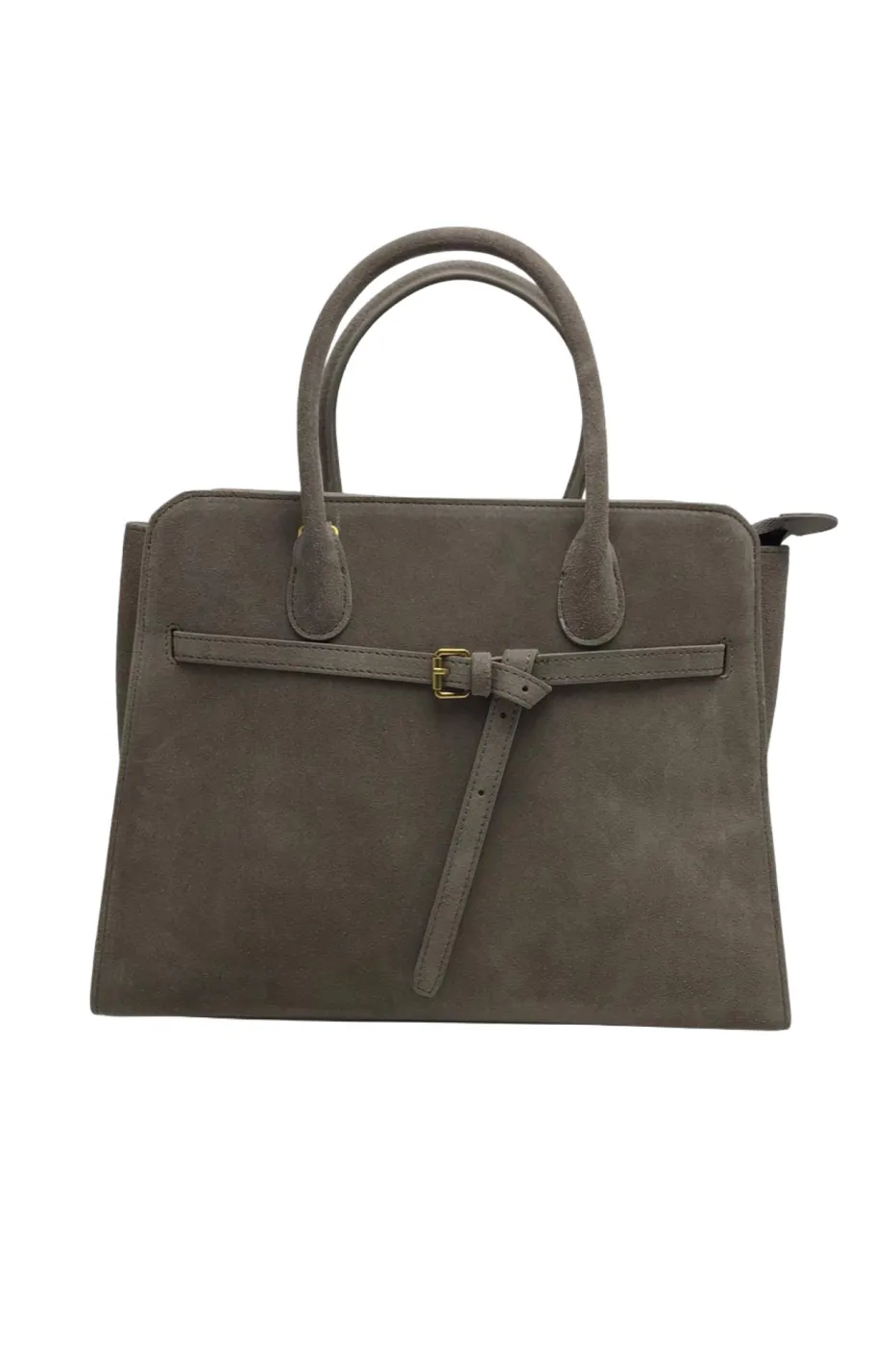 EVERYDAY LOVE BOWLER BAG IN SUEDE - grey
