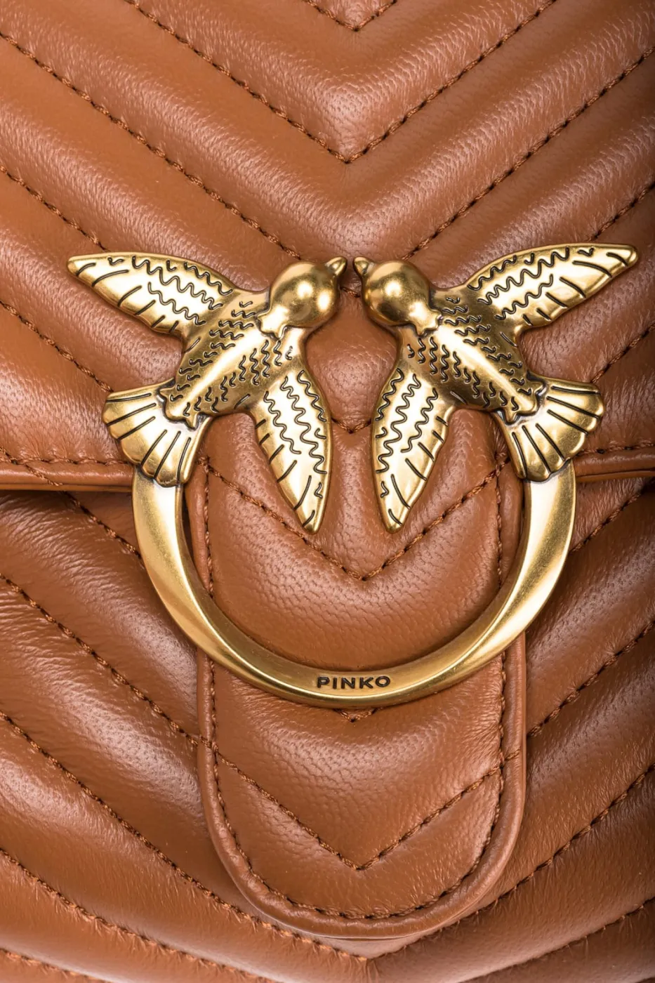 LADY LOVE BAG PUFF CHEVRON – cognac-antique gold — фото 3
