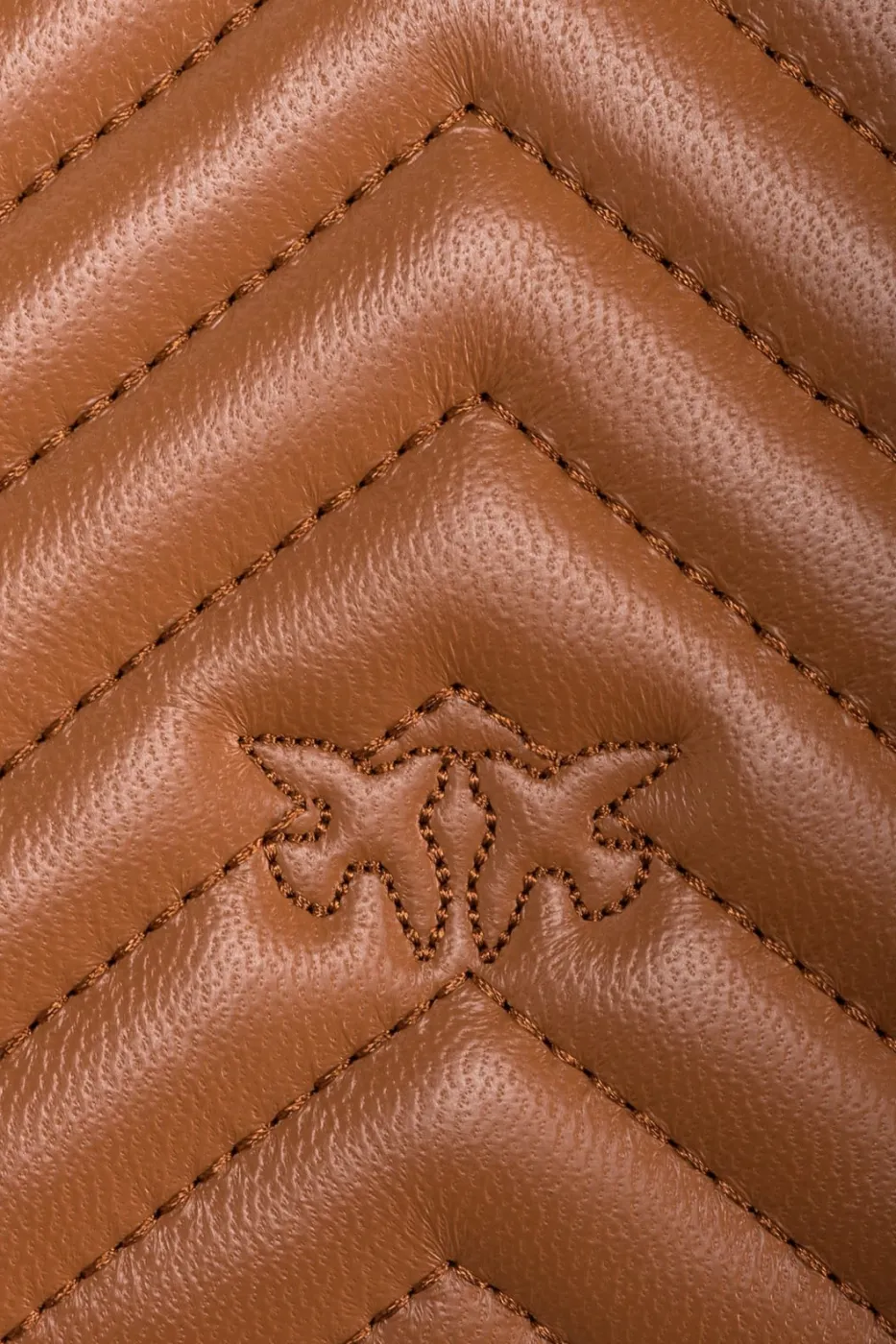 LADY LOVE BAG PUFF CHEVRON – cognac-antique gold — фото 4