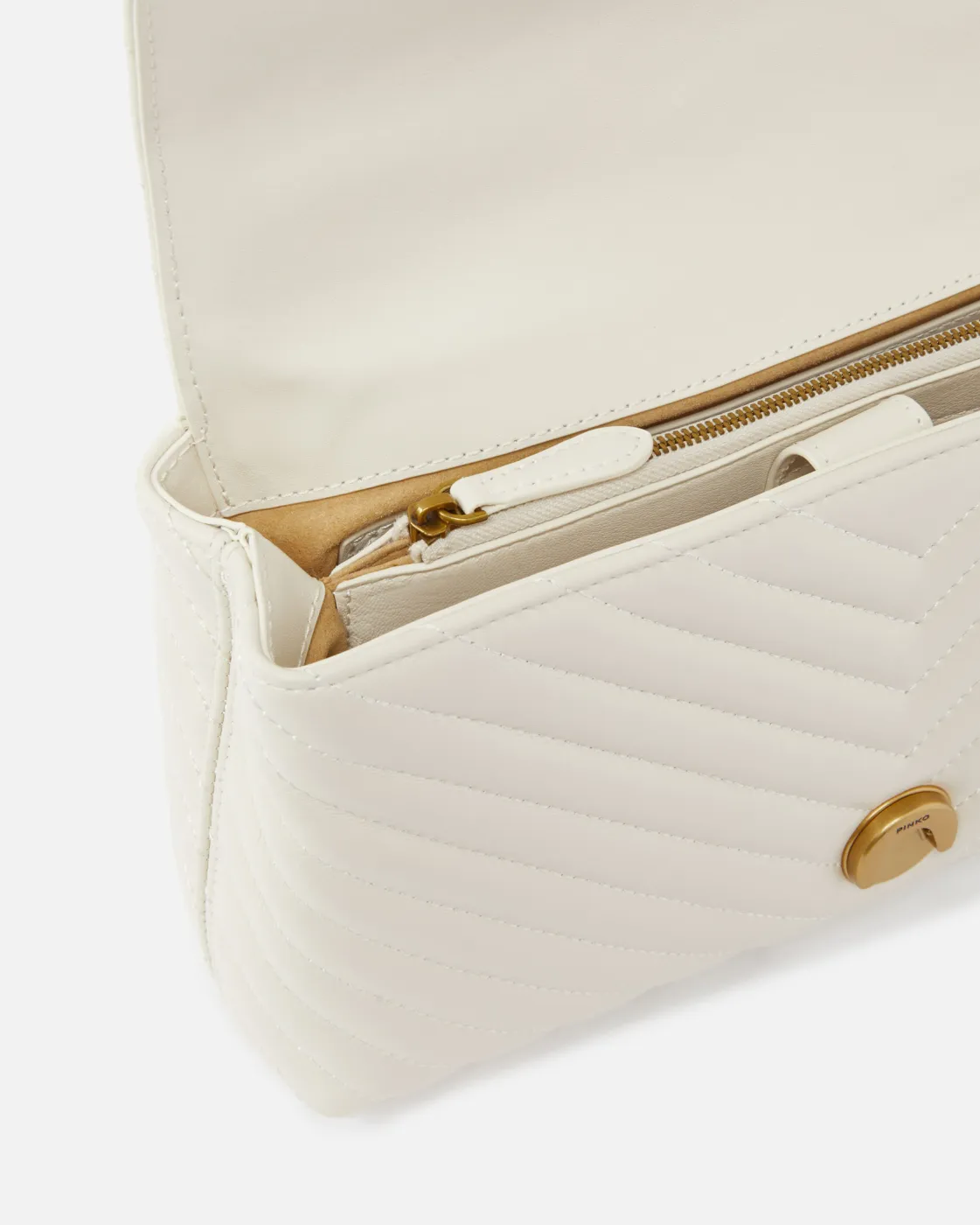 LADY LOVE BAG PUFF CHEVRON - white-gold — фото 3