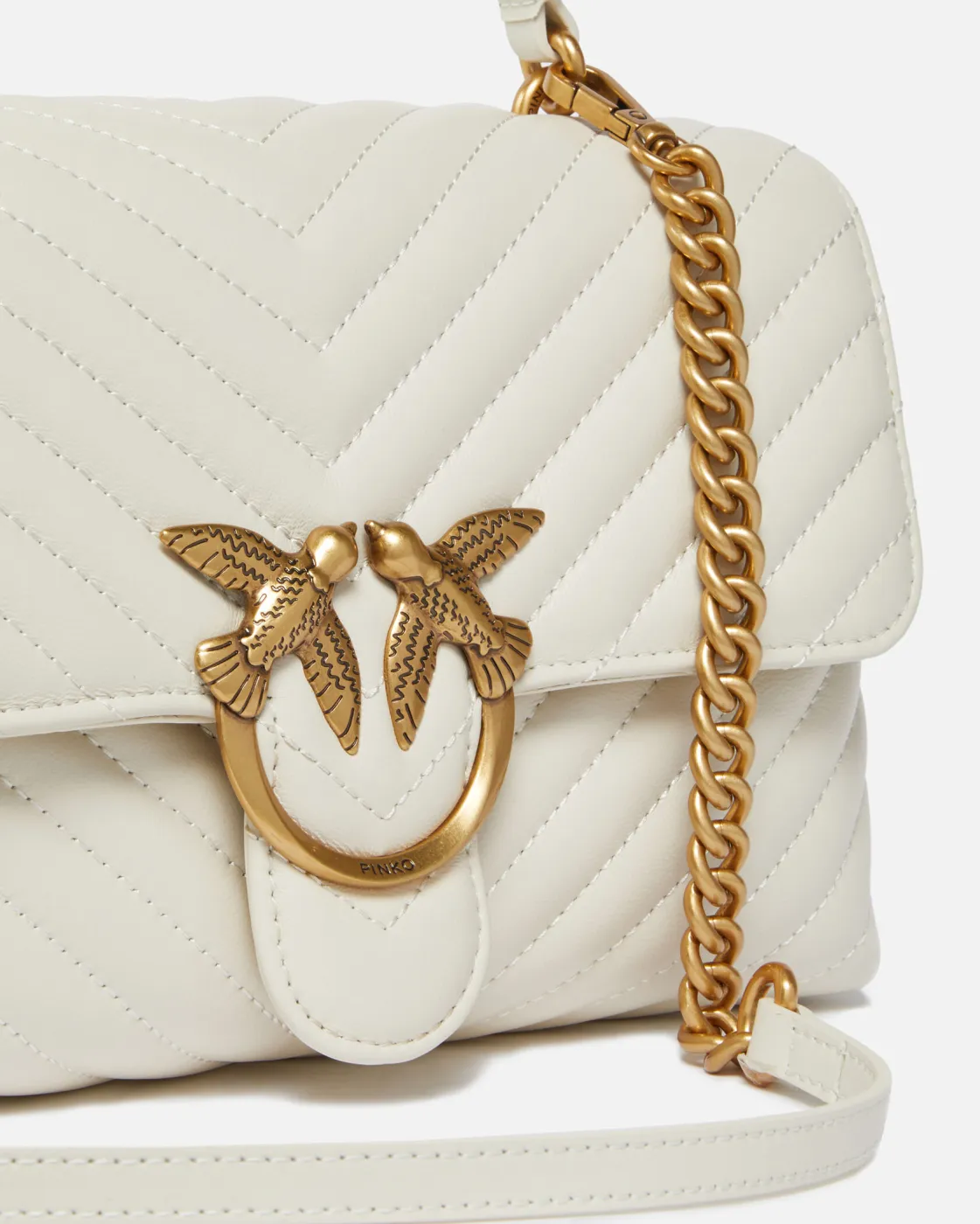 LADY LOVE BAG PUFF CHEVRON - white-gold — фото 4