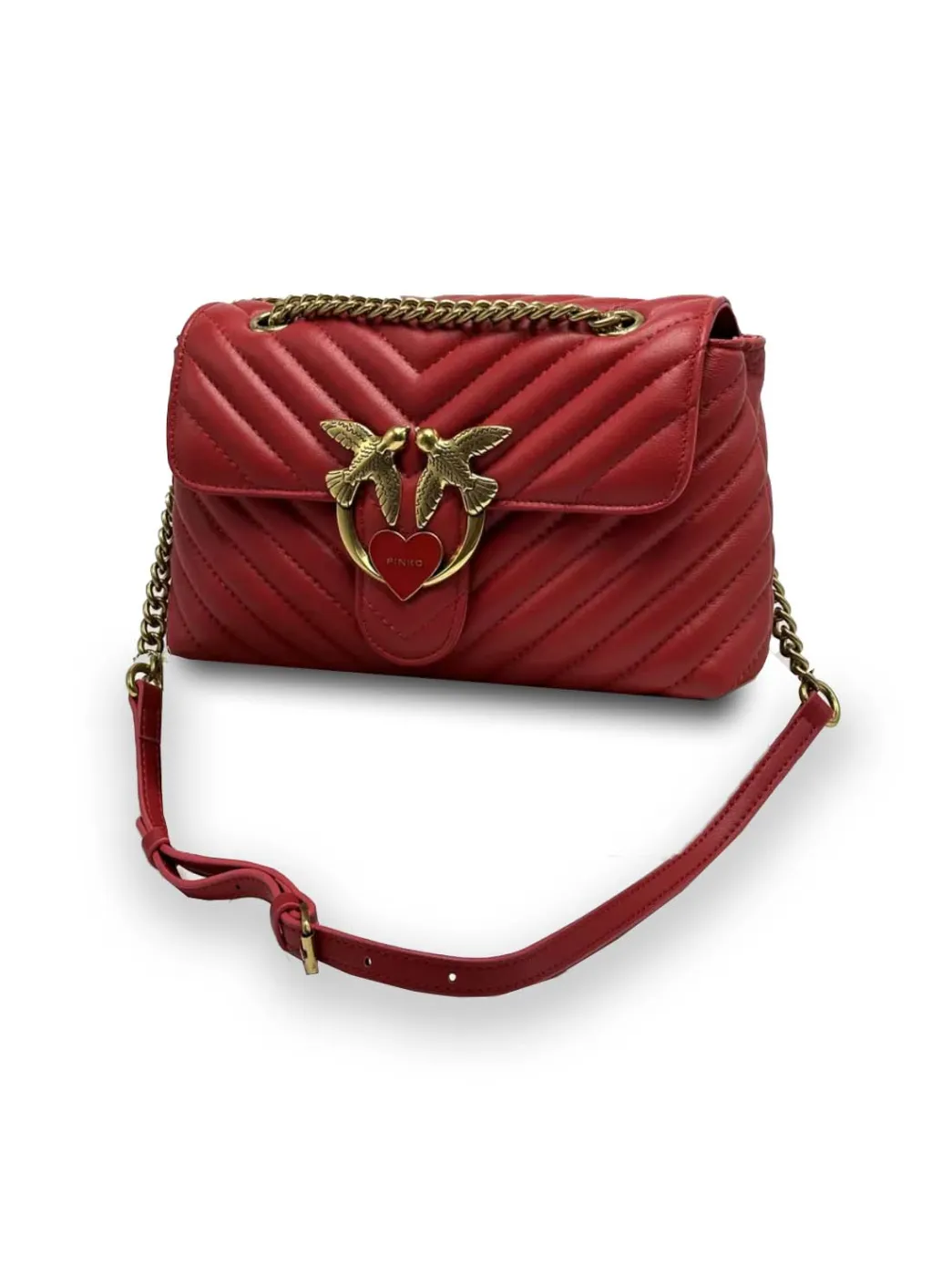 LADY LOVE BAG PUFF HEART - red gold — фото 3