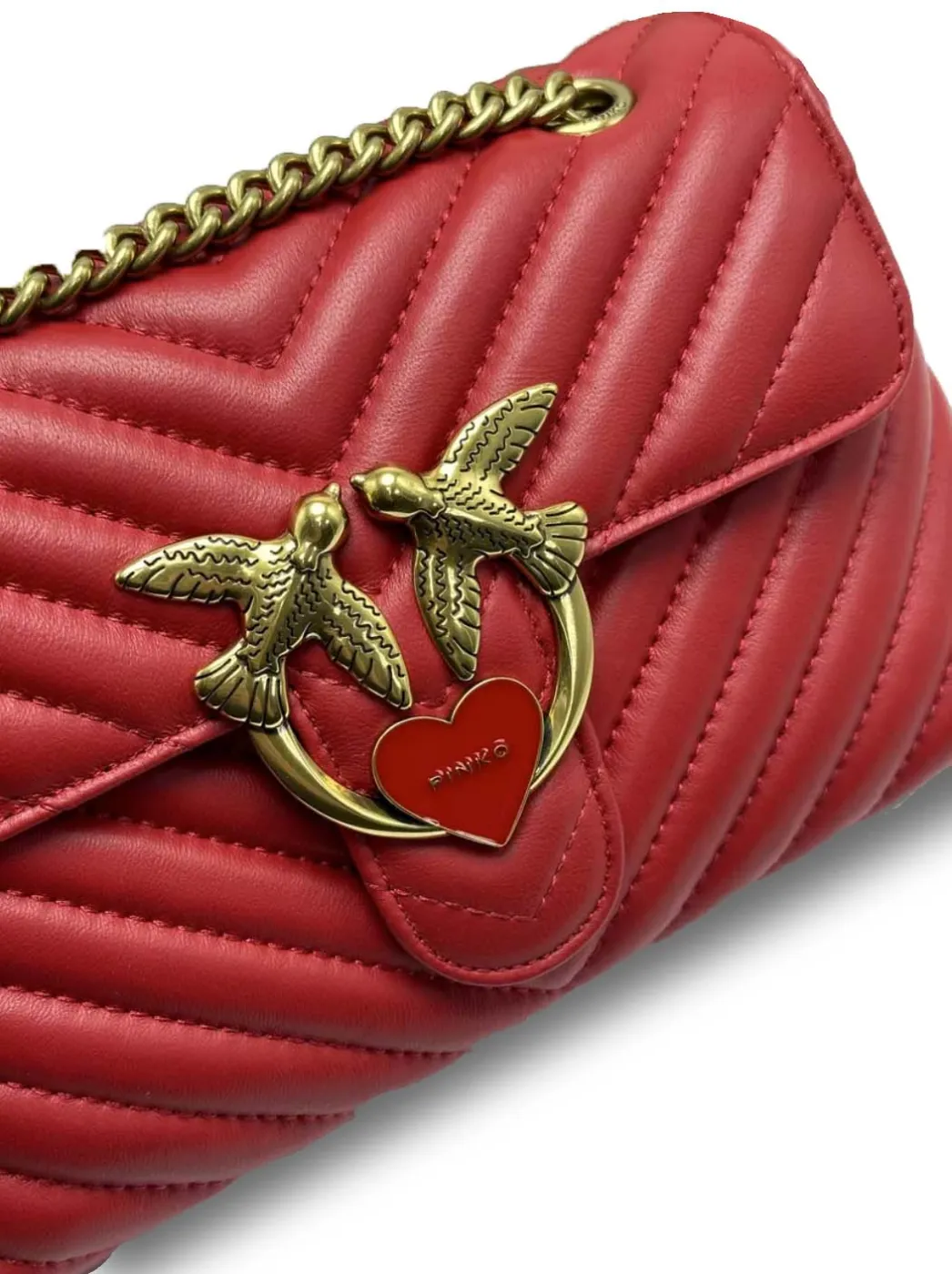 LADY LOVE BAG PUFF HEART - red gold — фото 6