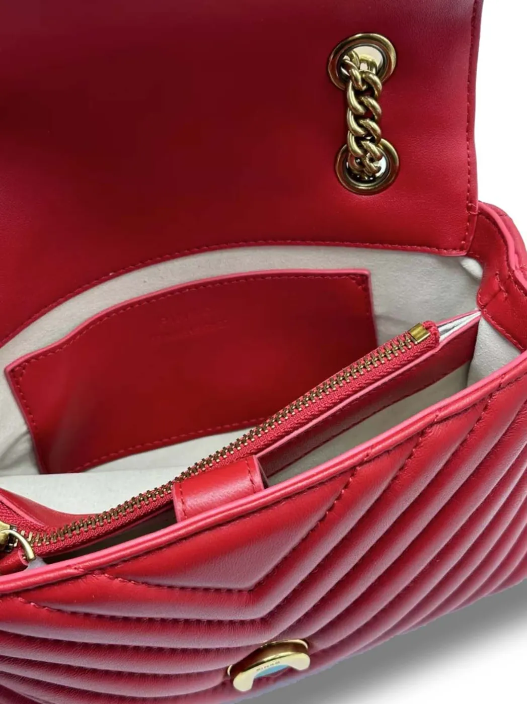 LADY LOVE BAG PUFF HEART - red gold — фото 7