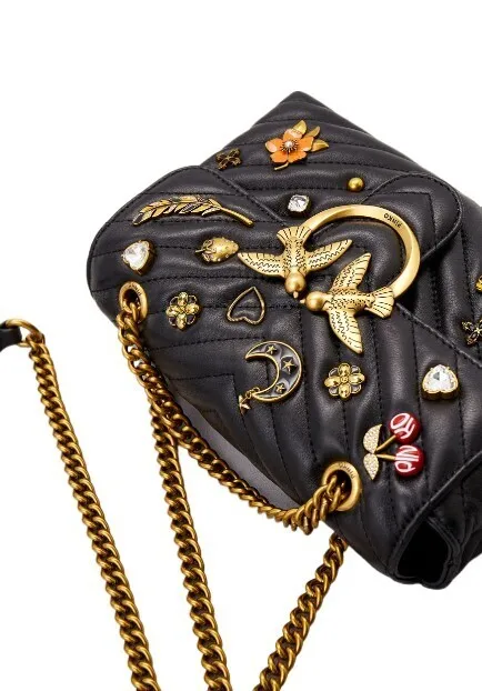 LADY LOVE BAG PUFF MAGIC PINS – Black — фото 4