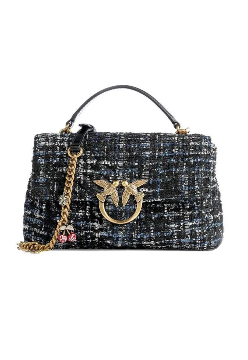 LADY LOVE BAG PUFF MAXI QUILT TWEED - dark blue