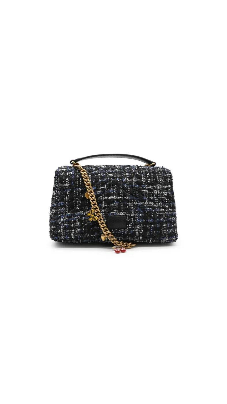 LADY LOVE BAG PUFF MAXI QUILT TWEED - dark blue — фото 3