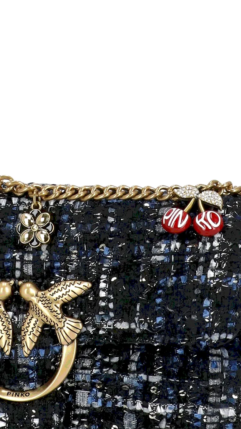 LADY LOVE BAG PUFF MAXI QUILT TWEED - dark blue — фото 4