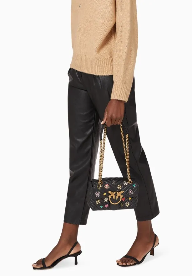 LADY LOVE BAG PUFF PINS – black — фото 3