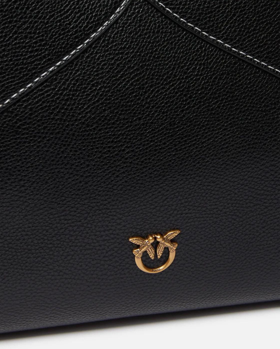 LARGE HEART SHOPPER BAG IN LEATHER - black — фото 4