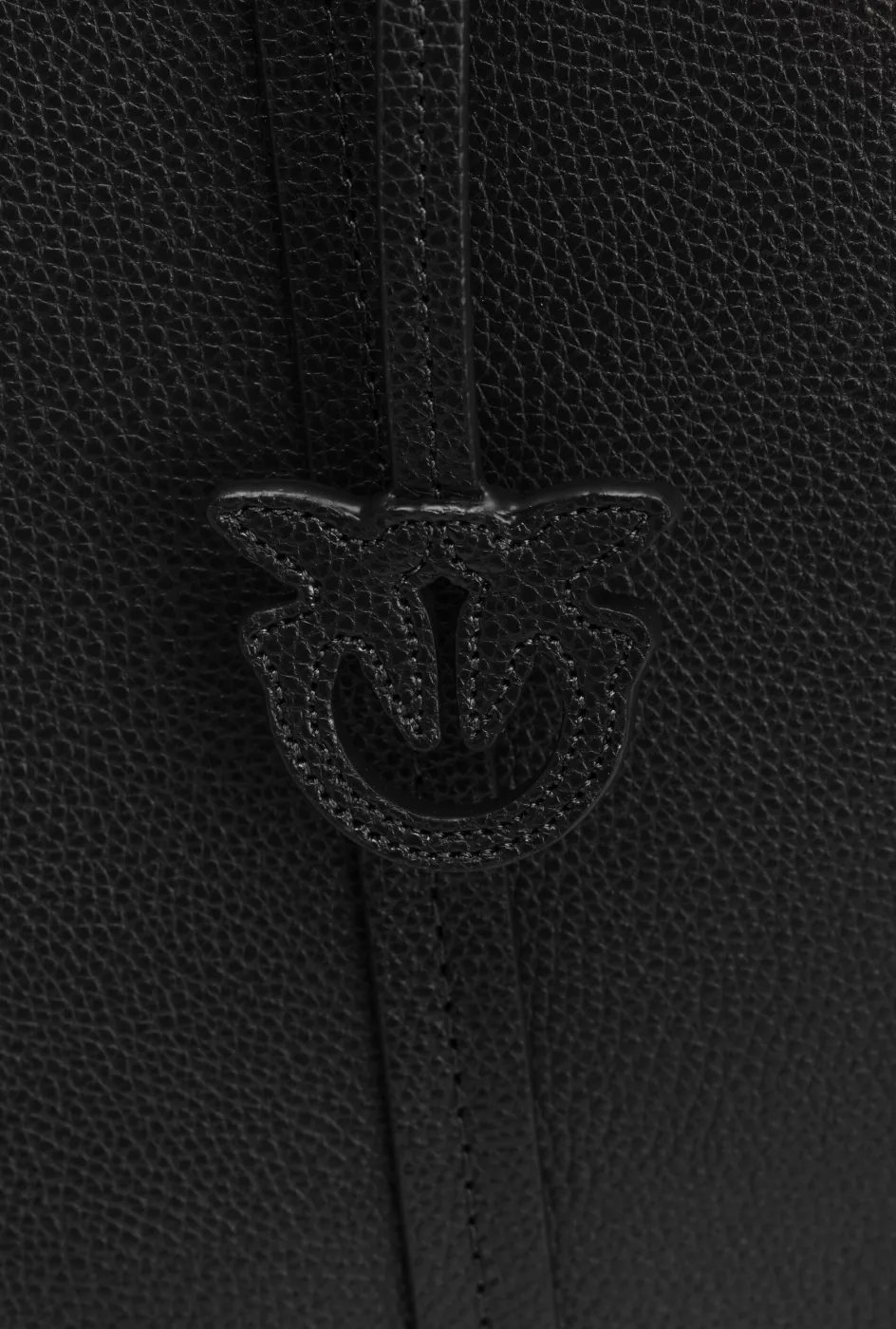 LARGE TUMBLED LEATHER SHOPPER BAG - black — фото 4