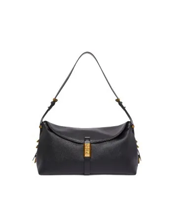 LEATHER SADDLE BAG SHOULDER BAG – black gold