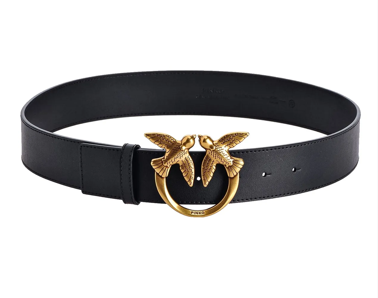 LOVE BIRDS LEATHER BELT - black–copper