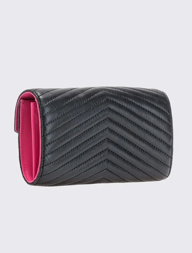 LOVE BIRDS QUILTED WALLET - black — фото 3