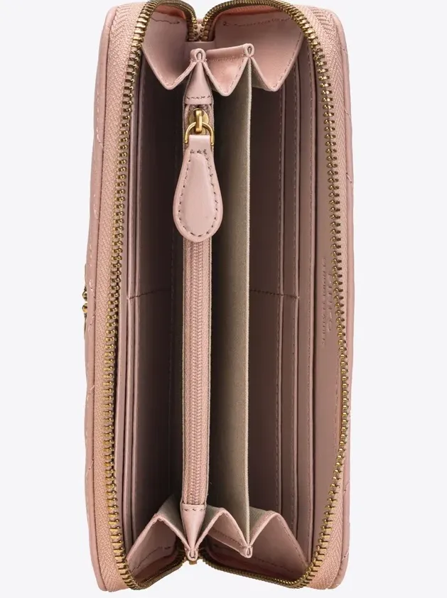 LOVE BIRDS QUILTED WALLET - dusty pink — фото 3