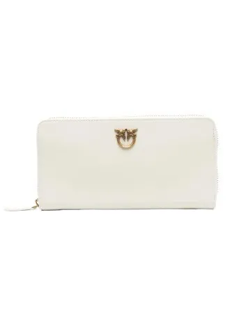 LOVE BIRDS QUILTED WALLET - white