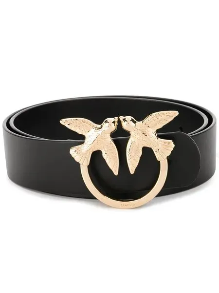 LOVE BIRDS SIMPLY LEATHER BELT - black–gold